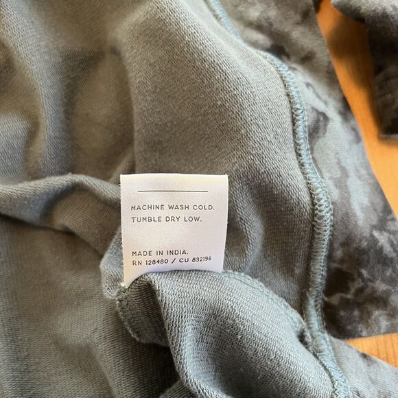 PACT Hoodie Womens M Dark Cloud Bounce Bell Sleeve Sweatshirt Blue Gray Boho - Picture 12 of 14